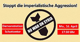 Plakat: Demo gegen den Krieg in Syrien